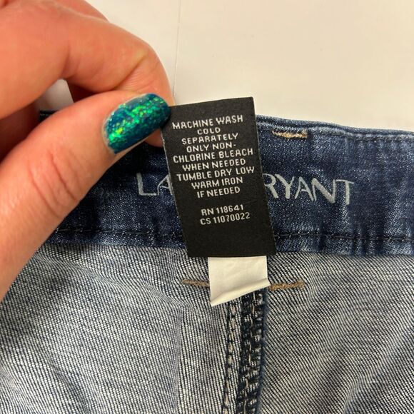 Lane Bryant Flare Jeans Genius Fit Deep Blue Denim Y2K White Stitching 18 Plus - Picture 9 of 10